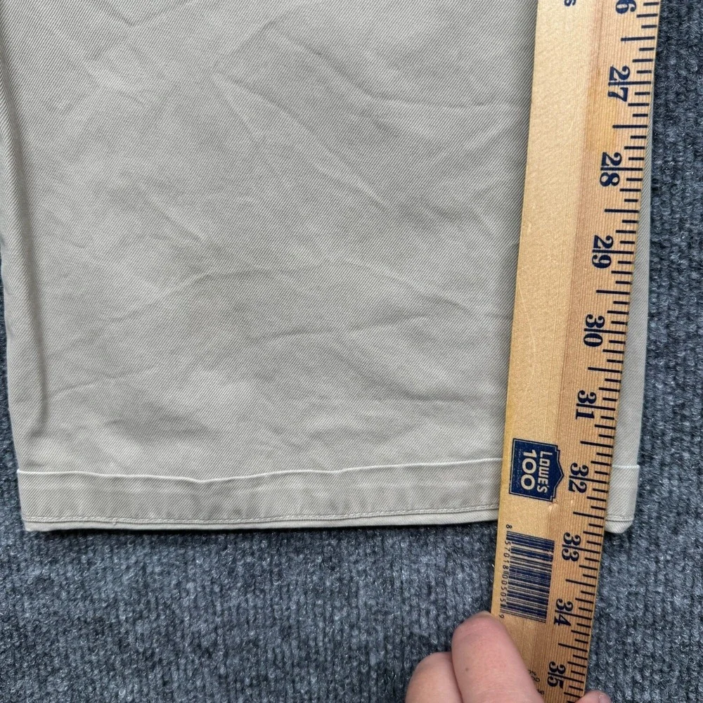 Grown‎ & Sewn Pants Mens 35 x 33 Beige Button Fly Chino Cotton